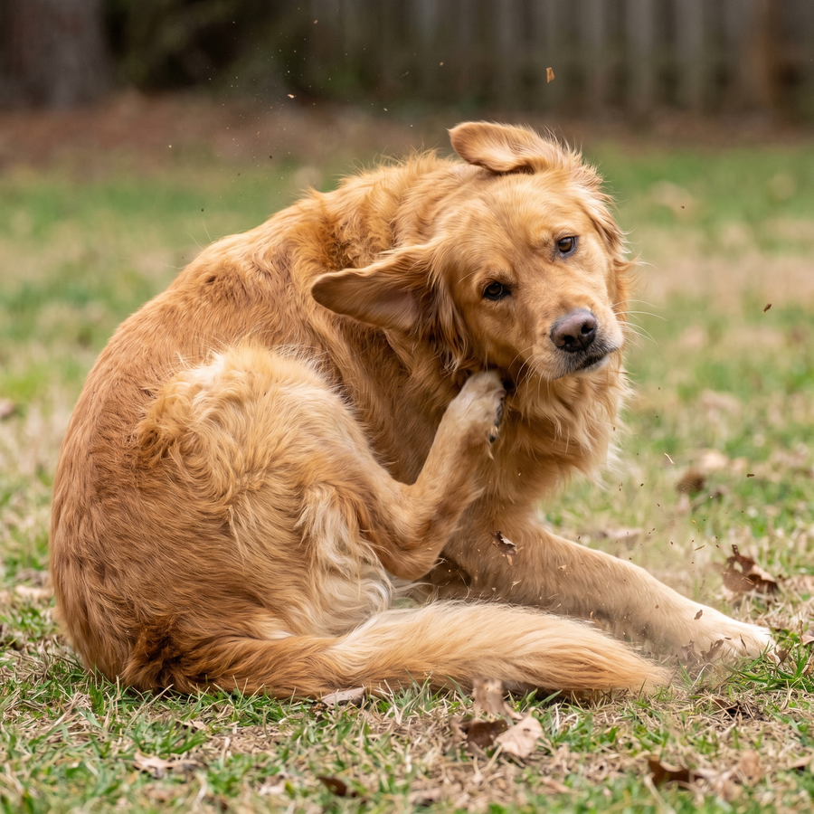 Dog suffering from chronic yeast symptoms